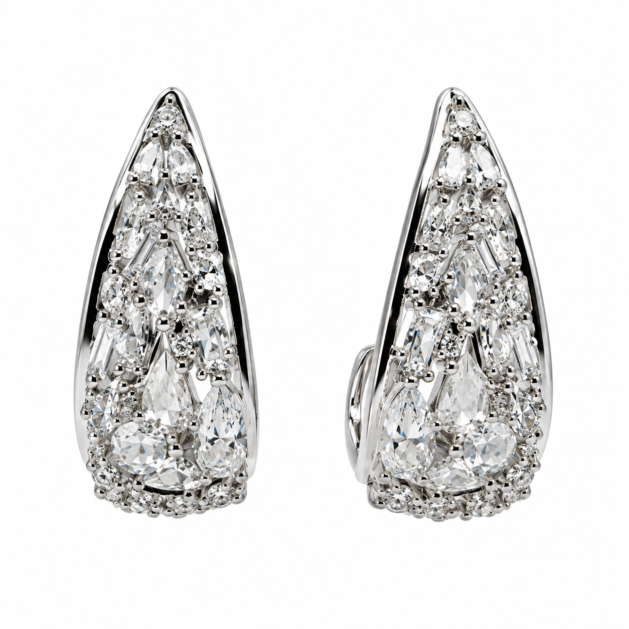 Brincos Flores de Cristal e Zircônia